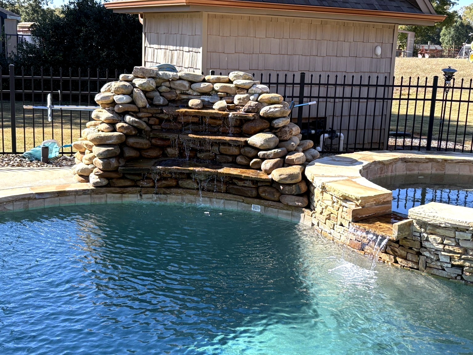 Custom Pool Rock Waterfall